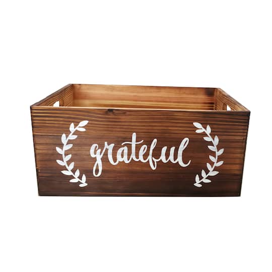 Large Grateful Light Brown Wood Crate By Ashland at Michaels